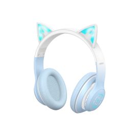 XO BE38 Χρωματιστά Ακουστικά Αυτιά Γάτας Bluetooth (Μπλε)