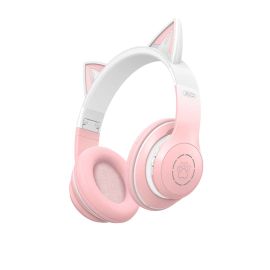 XO BE38 Χρωματιστά Ακουστικά Αυτιά Γάτας Bluetooth (Ροζ)