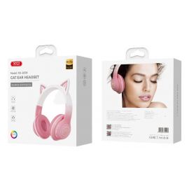XO BE38 Χρωματιστά Ακουστικά Αυτιά Γάτας Bluetooth (Ροζ)