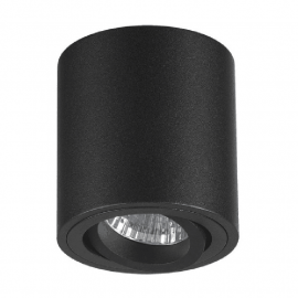 Avide Φωτιστικό Οροφής Spot Light Στρογγυλό Μαύρο Περιστρεφόμενο