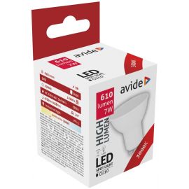 Avide LED Σπότ Αλουμίνιο + Πλαστικό 7W GU10 110° Θερμό 3000K Υψηλής Φωτεινότητας