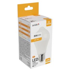 Avide LED Smart Κοινή A60 8.8W Λευκό 4000K με Φωτοκύτταρο Αισθητήρας Κίνησης