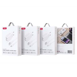 XO L109 (UK) Dual USB-A 2.4A Charger with lightning cable