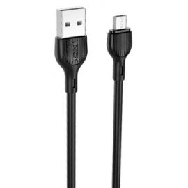 XO NB200 2.1A USB Καλώδιο Φόρτισης Micro 1m Μαύρο