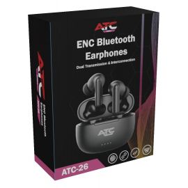 ATC-26 ANC + ENC Ασύρματα Ακουστικά Μαύρο